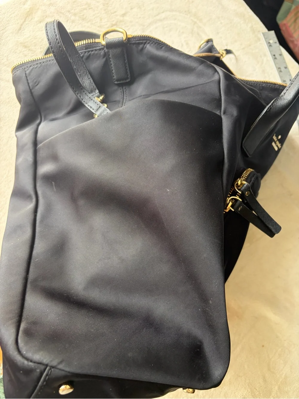 Kate Spade NY Black Nylon Hildy Baby Bag Diaper Tote